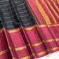Rettapet border in Arakku red with repeated traditional gold zari bands on black silk
