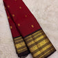 Black korvai border Kanchipattu saree – folded view
