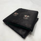 Black Chanderi saree with emerald green contrast border
