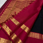 Ganga Jamuna border on black Pure Silk Kanjeevaram saree - Idam Living