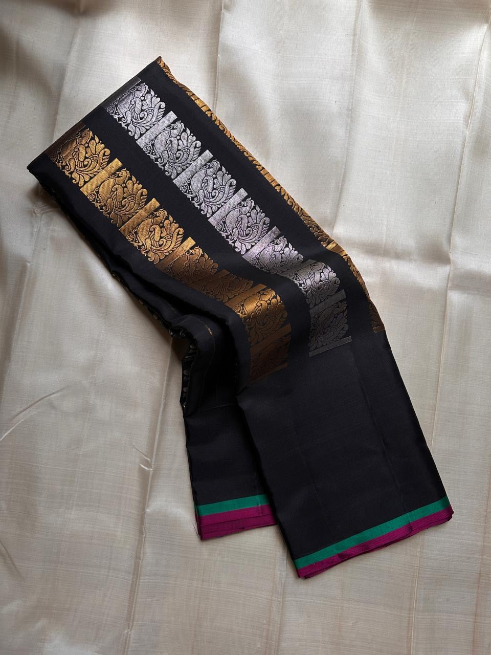 Clean black silk surface texture detail
