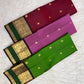 Pure silk magenta Butta saree with spaced floral and maanga-style gold motifs