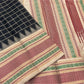Zari kattam gold zari grid weave on deep black Kancheepuram pure silk saree — Idam Living