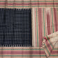 Multi-colour pattupet border in cream crimson and sage green on black Kanchipuram pure silk saree — Idam Living