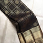 Black Handwoven Pure Silk Kanchipuram Zari Kattam Saree with Rich Gold Border – front full drape view