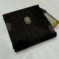 Black Katan Silk Chanderi with broad silver-toned border