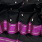 Black Pattu Silk Chanderi saree with metallic buttas