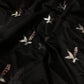 Black Handwoven Pattu Silk Chanderi Saree with Silver Zari Border and Reed Motif Pallu