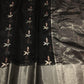 Black Handwoven Pattu Silk Chanderi Saree with Silver Zari Border and Reed Motif Pallu