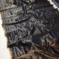 Black Pattu Silk Chanderi saree with silver-gold pinstripe pattern — Idam Living