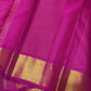 Closeup of the colour and border interplay on the Kanchana Black Handwoven Pure Jari Korvai Kanjivaram Saree with Vairaoosi Kattam Body and Pink Borders.