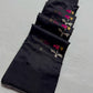 Black and pink floral Chanderi handloom silk