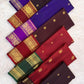 Deep Kanchana brown Pure Silk Kanjipuram Rettapet saree with Arakku red kamalam gold zari border, detail view 6