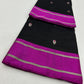 Black Pure Silk Chanderi saree with Rani pink border