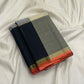 Black Silver Grey and Warm Ivory Handwoven Pure Silk Kanchipuram Paalum Pazhamum Saree