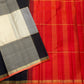 Black Silver Grey and Warm Ivory Handwoven Pure Silk Kanchipuram Paalum Pazhamum Saree