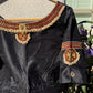 Black Tanjore Treasure pure silk hand-embroidered blouse by Idam Living