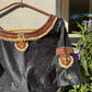 Black Tanjore Treasure pure silk hand-embroidered blouse by Idam Living
