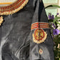 Black Tanjore Treasure pure silk hand-embroidered blouse by Idam Living