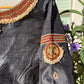 Black Tanjore Treasure pure silk hand-embroidered blouse by Idam Living