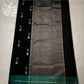 Black and teal handloom Chanderi silk saree by Idam Living