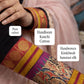 Black velvet patchwork saree blouse with Banarasi silk detailing
