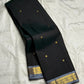 Gold zari petite kamalam lotus butta detail on charcoal black body