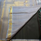 Full charcoal black Kanjipuram Korvai saree folded view