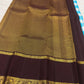 Blue and ivory Paalum Pazhamum Pure Silk Kanchipuram saree.