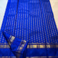 Royal Blue Kanjivaram saree with traditional Yanai elephant motif zari border
