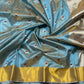 Blue Pattu Silk handwoven Chanderi saree