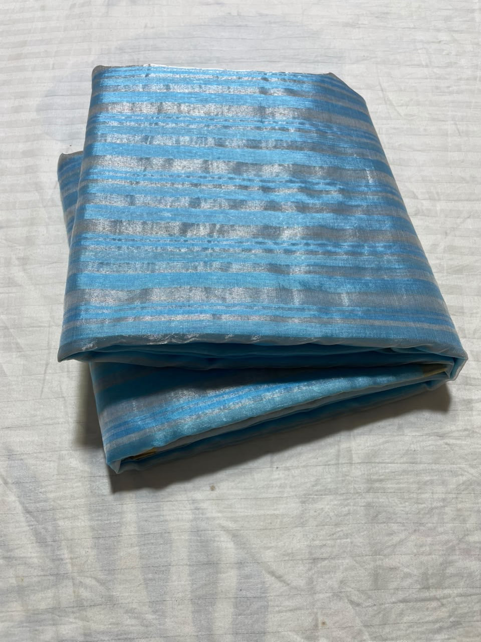 Blue handwoven Pattu Silk Chanderi saree