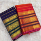 Royal blue Pure Silk Kanchipuram saree with an ornate deep-green border.