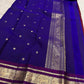 Neelam Blue and Arakku pure silk Kanchipuram Butta saree, view 2