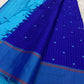 Circular thread butta detail on royal-blue pure silk Kanjipuram saree