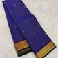 Royal Blue Pure Silk Kanchipuram Zari Kattam saree with Arakku border