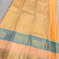Blush Peach Kanjipuram silk saree, body weave texture close-up — Idam Living