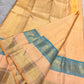 Blush Peach Kanjipuram silk saree, gold zari butta motif close-up — Idam Living