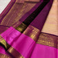 Blush peach Kanjivaram Rettapet saree folded view — Idam Living