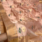 Blush peach silk Chanderi saree with soft gold zari pallu