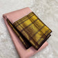 Blush pink chocolate brown Kanchipuram silk saree with Korvai construction and Thazhampoo Reku butta — Idam Living