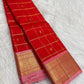 Broad luminous gold zari border finished with a narrow soft Blush-Pink edge.