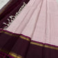 Blush Rose and Deep Plum Handwoven Pure Silk Kanchipuram Saree with Rettapet Vankipet Border