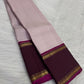 Blush Rose and Deep Plum Handwoven Pure Silk Kanchipuram Saree with Rettapet Vankipet Border