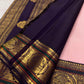 Blush Rose Korvai saree deep aubergine border close-up