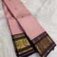 Blush Rose pure Kanchipuram silk saree Korvai weave detail