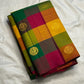 Multicolour pure silk Kanjeevaram saree — borderless paalum pazhamum weave