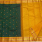 Deep Emerald Green Handwoven Pure Silk Kanjivaram Pattupet Saree with Turmeric Gold Border