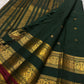 Bottle Green and Arakku Red Handwoven Pure Silk Kanjipuram Saree with Rettapet Yaanai Chakram Butta and Annam Pallu Border