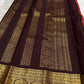 Pallu detail of brick red Kancheepuram silk saree